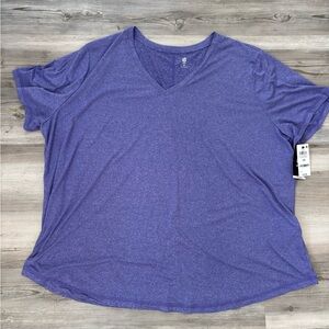 Women's Purple V-Neck Top